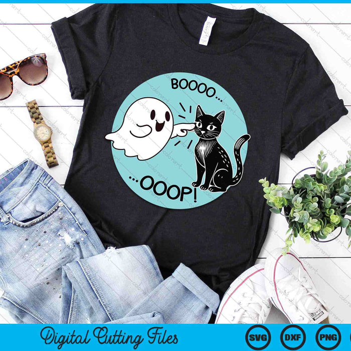 Funny Halloween Ghost Black Cat Boop Easy Lazy Costume SVG PNG Digital Cutting Files