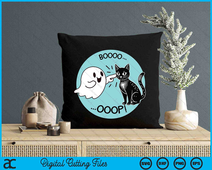 Funny Halloween Ghost Black Cat Boop Easy Lazy Costume SVG PNG Digital Cutting Files