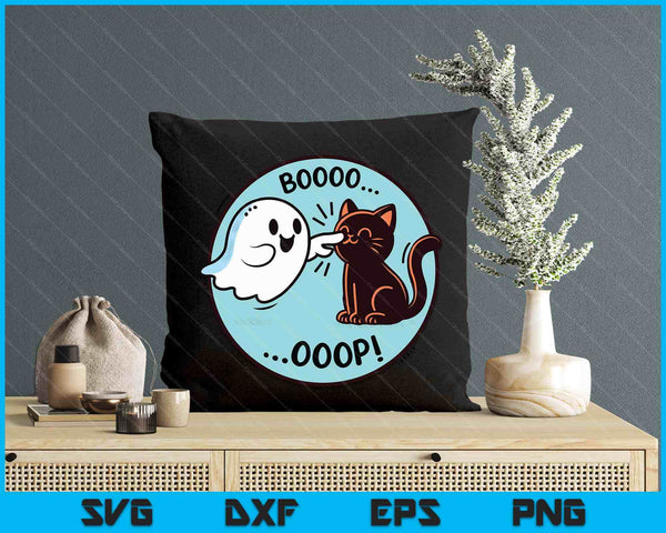 Funny Halloween Ghost Black Cat Boop Easy Lazy Costume SVG PNG Digital Printable Files