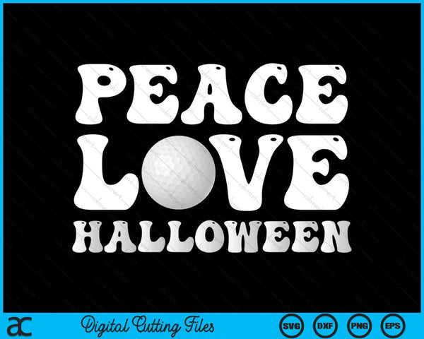 Halloween Golf Costume Peace Love Halloween SVG PNG Digital Cutting Files