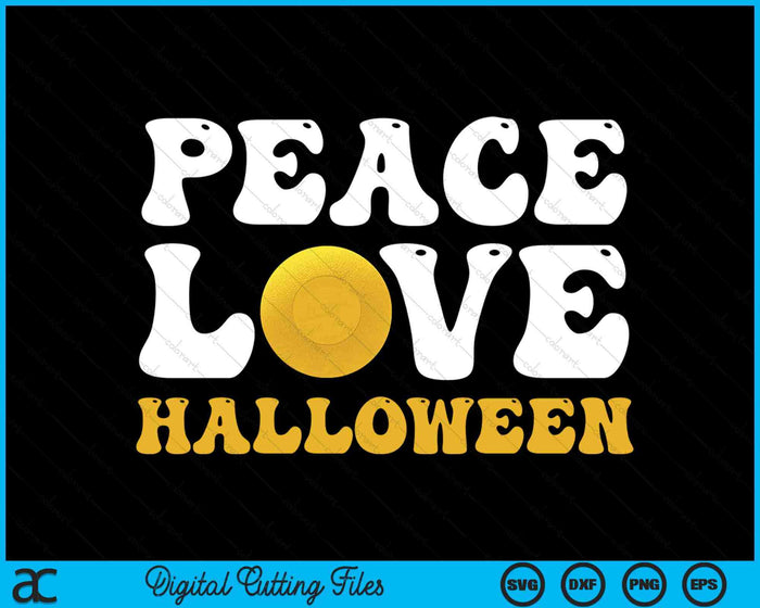 Funny Halloween Lacrosse Costume Peace Love Halloween SVG PNG Digital Printable Files