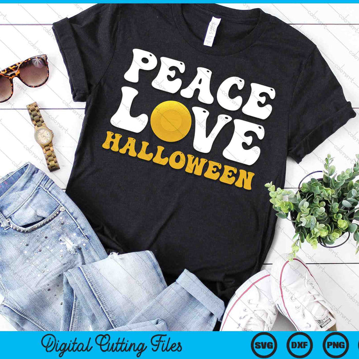 Funny Halloween Lacrosse Costume Peace Love Halloween SVG PNG Digital Printable Files