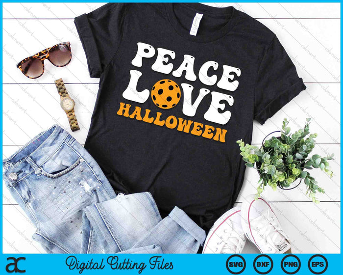 Halloween Pickleball Costume Peace Love Halloween SVG PNG Digital Cutting Files