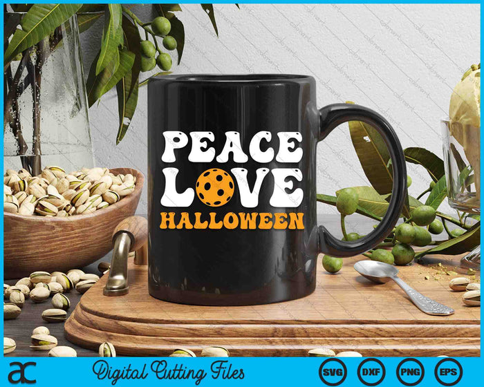 Halloween Pickleball Costume Peace Love Halloween SVG PNG Digital Cutting Files