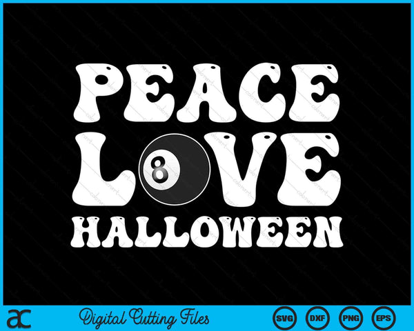 Halloween Pool Ball Costume Peace Love Halloween SVG PNG Digital Cutting Files