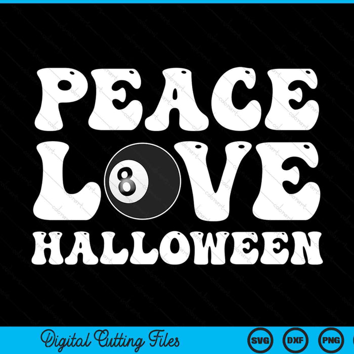 Halloween pool ball costume peace love SVG cut file