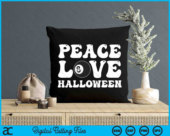 Halloween Pool Ball Costume Peace Love Halloween SVG PNG Digital Cutting Files