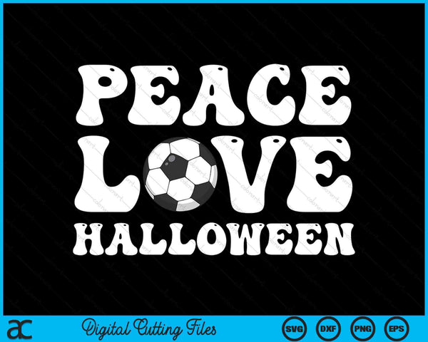 Halloween Soccer Costume Peace Love Halloween SVG PNG Digital Cutting Files