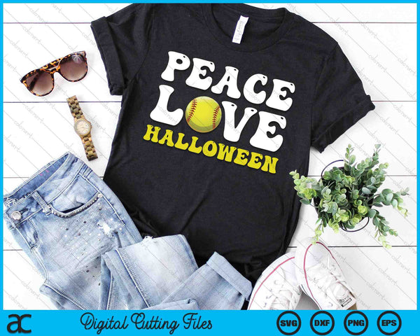 Halloween Softball Costume Peace Love Halloween SVG PNG Digital Cutting Files