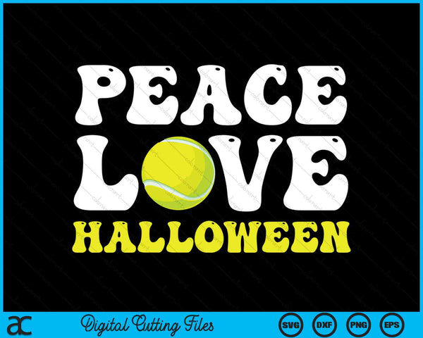 Halloween Tennis Costume Peace Love Halloween SVG PNG Digital Cutting Files