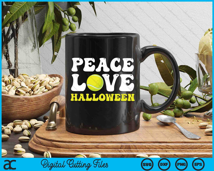 Halloween Tennis Costume Peace Love Halloween SVG PNG Digital Cutting Files