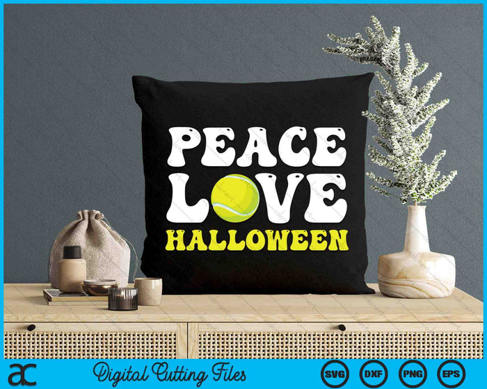 Halloween Tennis Costume Peace Love Halloween SVG PNG Digital Cutting Files