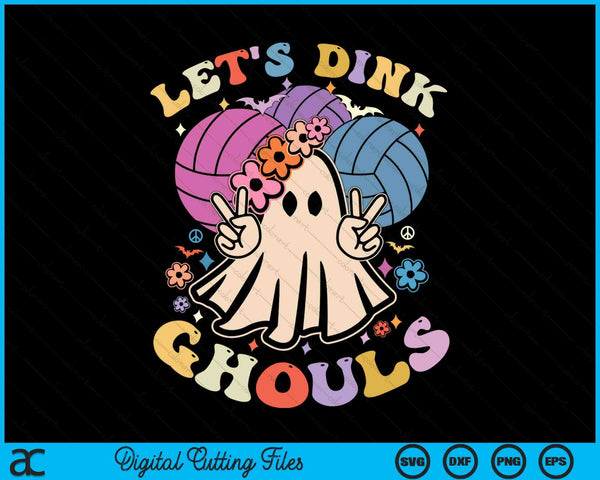 Halloween volleyball costume let's dink ghouls SVG PNG cut file for Cricut