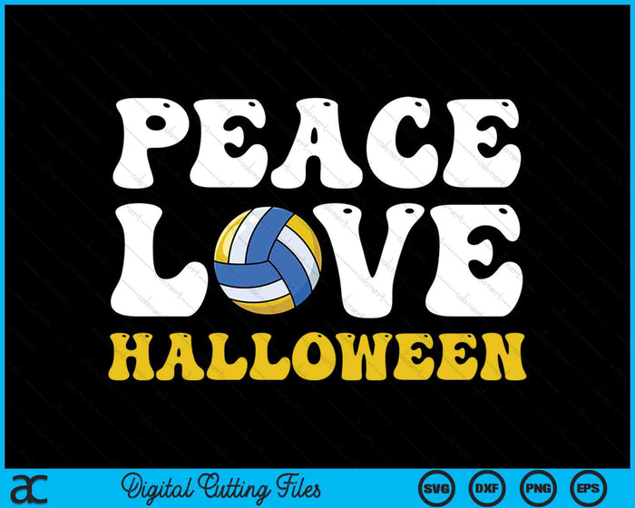 Halloween Volleyball Costume Peace Love Halloween SVG PNG Digital Cutting Files