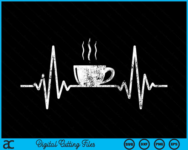 Funny Heartbeat Coffee Cup Frequency SVG PNG Digital Printable Files