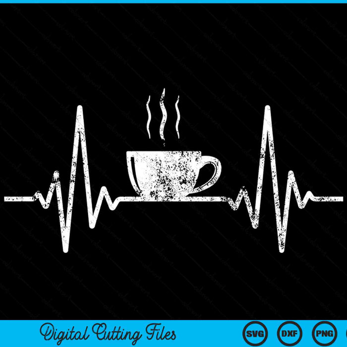 Funny Heartbeat Coffee Cup Frequency SVG PNG Digital Printable Files