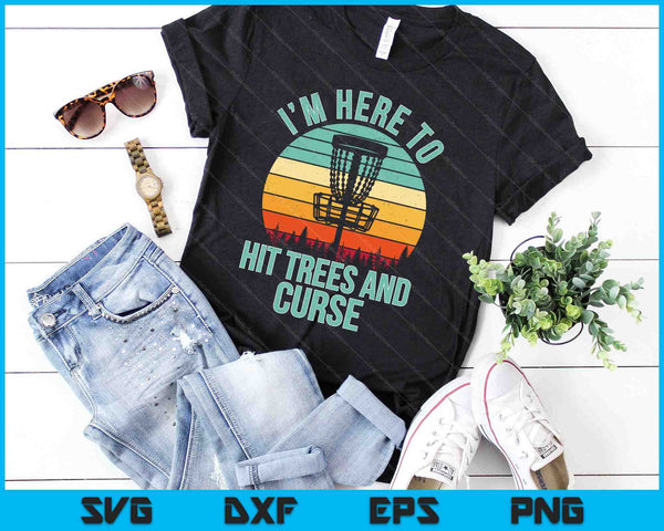 Funny Hit Trees and Curse Retro Disc Golf SVG PNG Cutting Printable Files - on a t-shirt