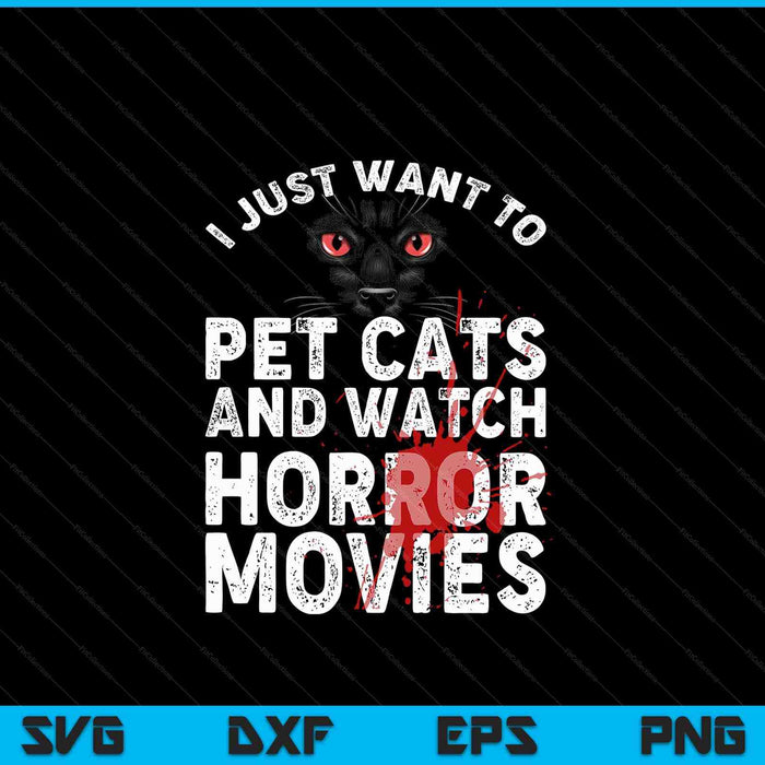 Horror Movie For Men Women Cat Lover Halloween Movie SVG PNG Digital Cutting Files