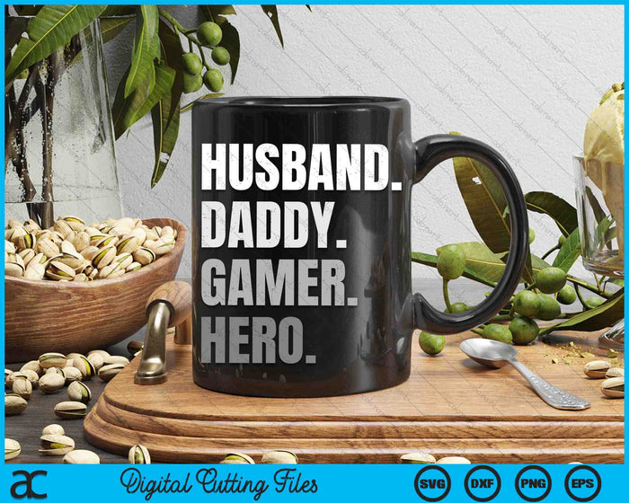 Funny Husband Daddy Gamer Hero Gaming SVG PNG Digital Cutting Files