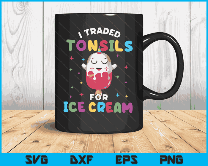 Funny Ice Cream Tonsil Removal Surgery Recovery Gift SVG PNG Digital Cutting Files