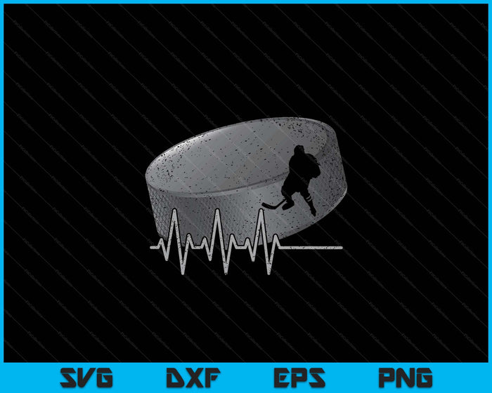 Funny Ice Hockey Heartbeat Ice Hockey Player SVG PNG Digital Cutting Files