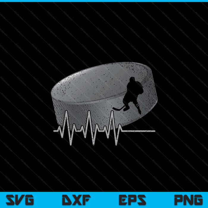Funny Ice Hockey Heartbeat Ice Hockey Player SVG PNG Digital Cutting Files