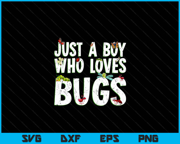 Insect, just a boy who loves bugs, boys bug SVG PNG cut file for Cricut