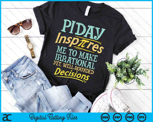 Grappig Inspire Pi Day Shirt motiverende wiskundestudent SVG PNG digitale snijbestanden