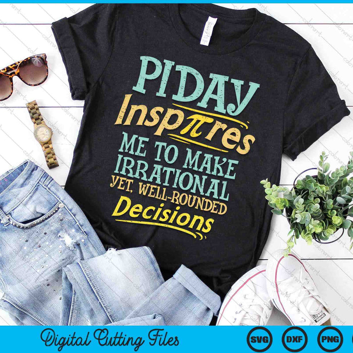 Grappig Inspire Pi Day Shirt motiverende wiskundestudent SVG PNG digitale snijbestanden