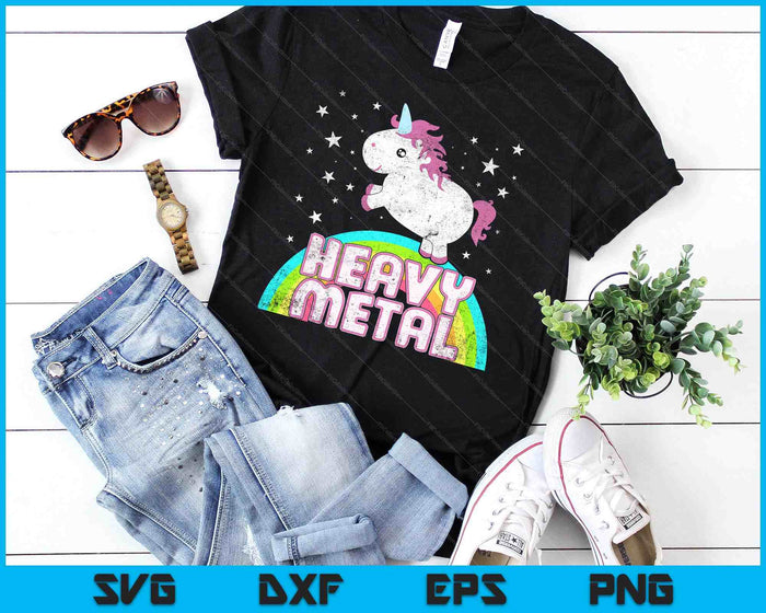 Ironic Cool Unicorn Heavy Metal Music Festival SVG PNG Digital Cutting Files