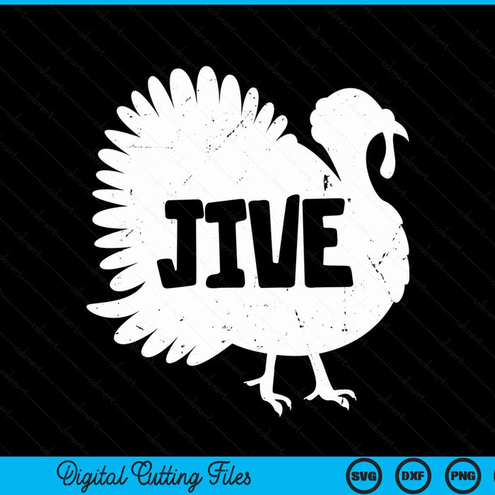 Jive Thanksgiving turkey day retro holiday SVG PNG cut file for Cricut