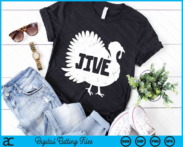 Jive Thanksgiving Turkey Day Retro Holiday Gift SVG PNG Digital Cutting Files