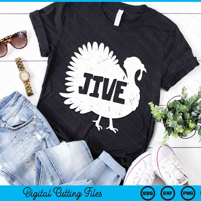 Jive Thanksgiving Turkey Day Retro Holiday Gift SVG PNG Digital Cutting Files