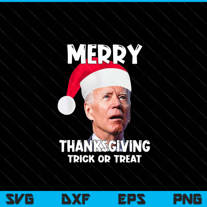 Grappige Joe Biden kerstmuts Merry Thanksgiving Christmas SVG PNG digitale snijbestanden