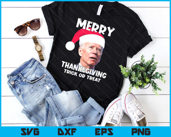 Funny Joe Biden Santa Hat Merry Thanksgiving Christmas SVG PNG Digital Cutting Files