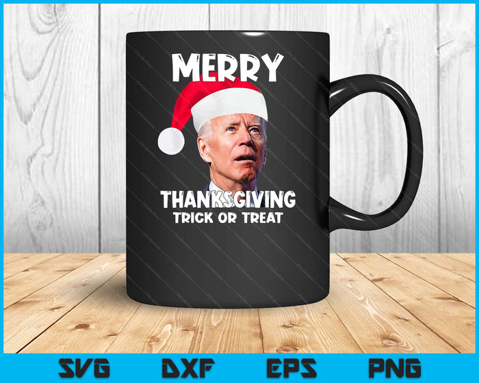 Grappige Joe Biden kerstmuts Merry Thanksgiving Christmas SVG PNG digitale snijbestanden