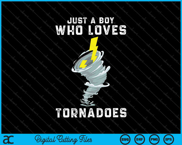 Grappig gewoon een jongen die van tornado's houdt SVG PNG snijden afdrukbare bestanden