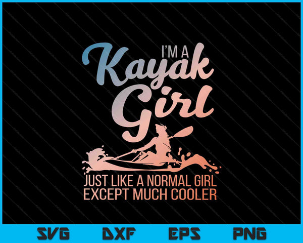 Kayak girl art for women kayaking lover boating kayak SVG cut file