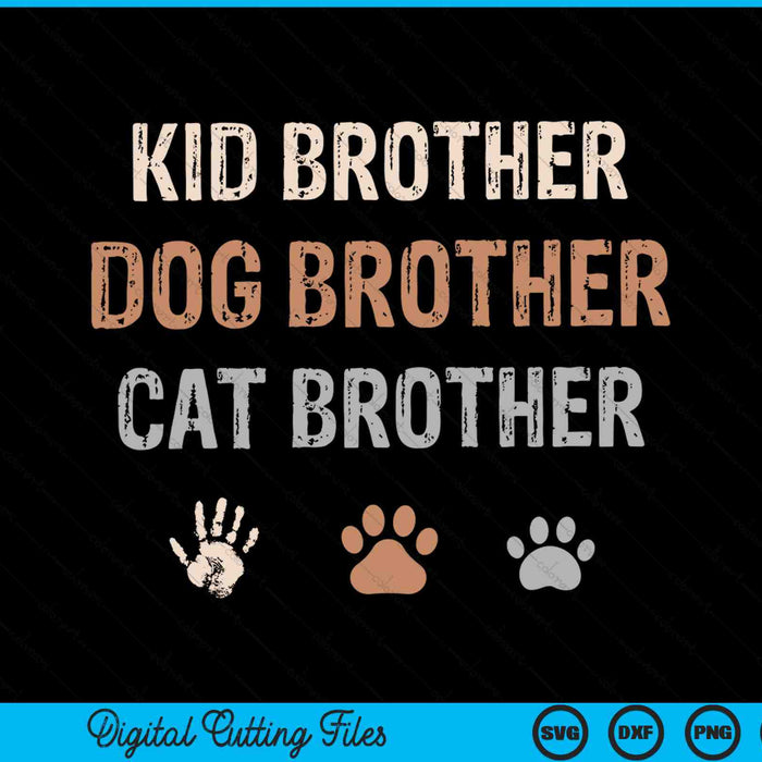 Grappige Kid hond kat broer SVG PNG digitale snijden bestanden