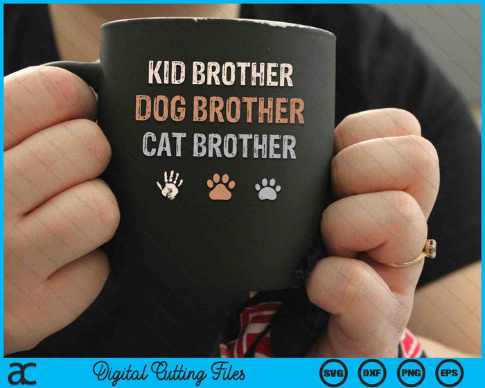 Funny Kid Dog Cat Brother SVG PNG Digital Cutting Files