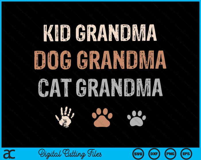 Funny Kid Dog Cat Grandma SVG PNG Digital Cutting Files