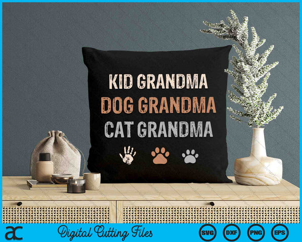 Funny Kid Dog Cat Grandma SVG PNG Digital Cutting Files