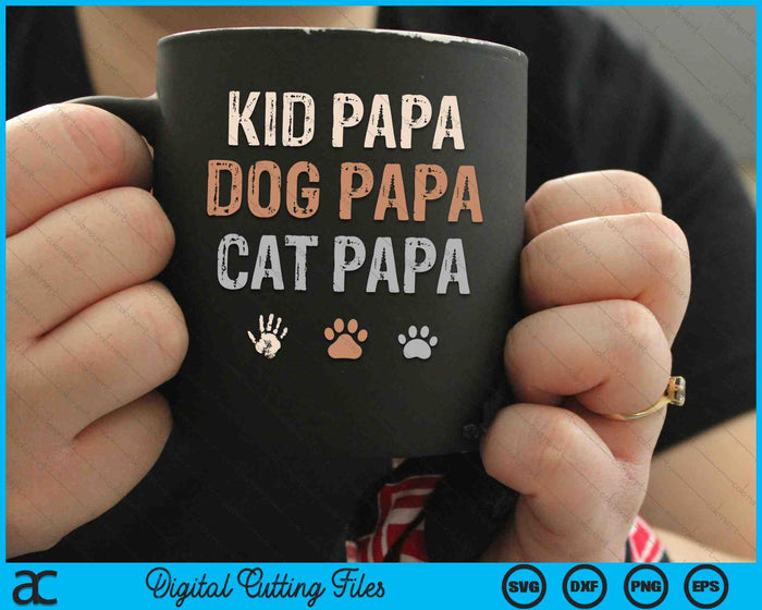 Grappige Kid hond kat Papa SVG PNG digitale snijden bestanden