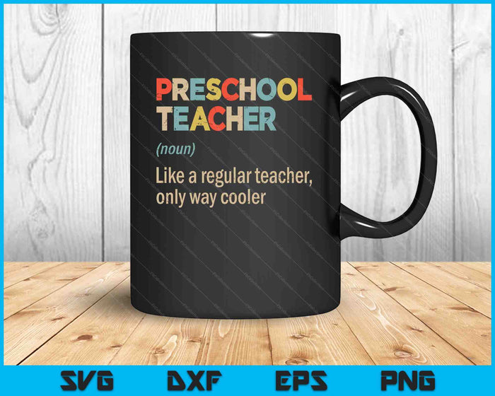 Funny Kindergarten Teacher Definition SVG PNG Digital Printable Files