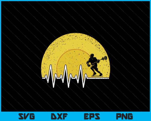 Lacrosse heartbeat lacrosse player SVG cut file