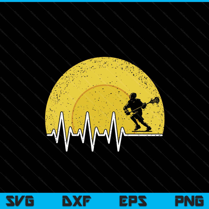 Lacrosse heartbeat lacrosse player SVG cut file