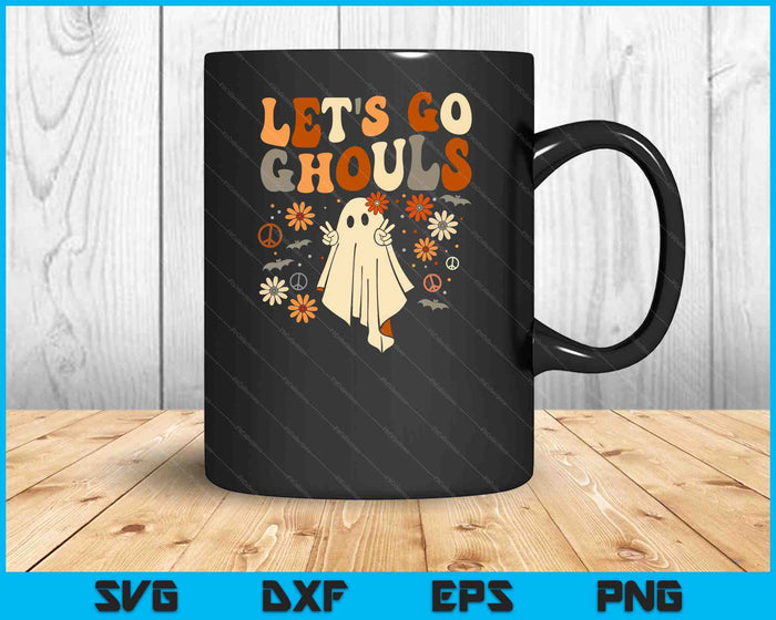 Grappig Lets Go Ghouls Vintage Halloween voor Halloween 2023 SVG PNG snijden afdrukbare bestanden