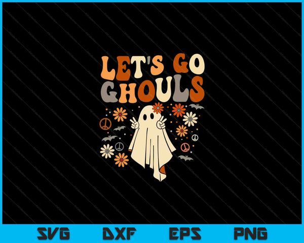 Funny Lets Go Ghouls Vintage Halloween For Halloween 2023 SVG PNG Cutting Printable Files