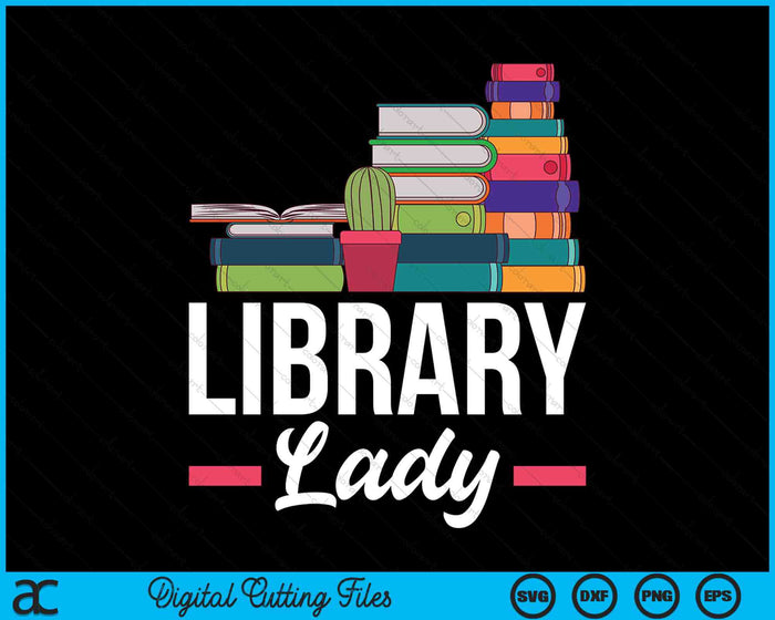 Bibliotheek Lady bibliothecaris bibliotheekassistent SVG PNG digitale snijbestanden