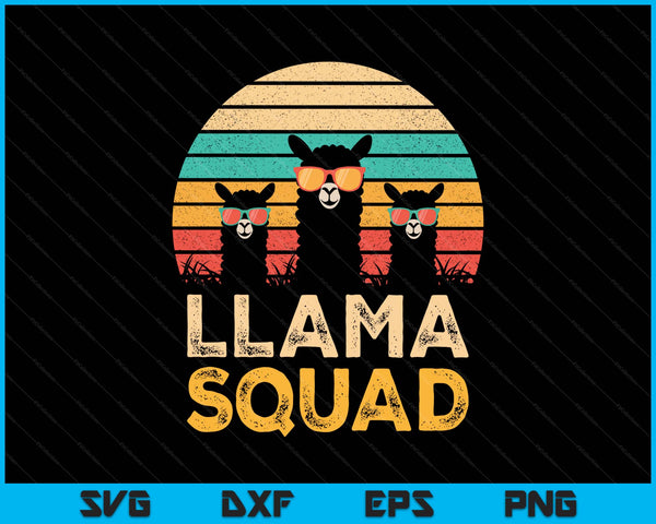 Llama squad sunglasses cool llamas vintage SVG cut file